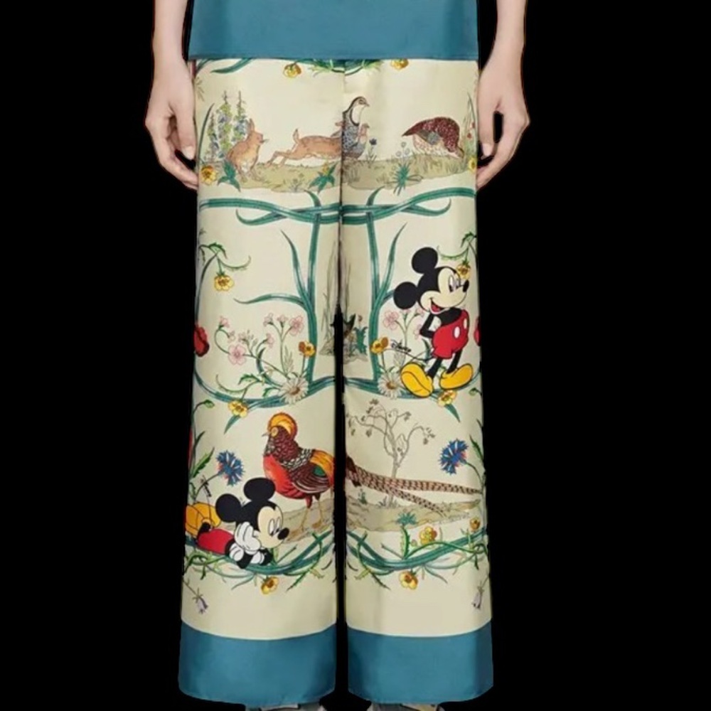 Gucci X Disney Mickey Mouse Floral Print Pants Size 40 - Picture 4 of 4